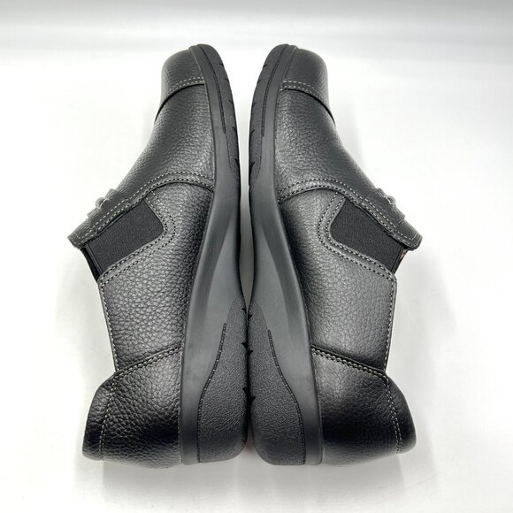 6.5W 6.5 WIDE WIDTH Clarks Cheyn Madi Black Leather Comfort Loafers Shoes New - Picture 8 of 12
